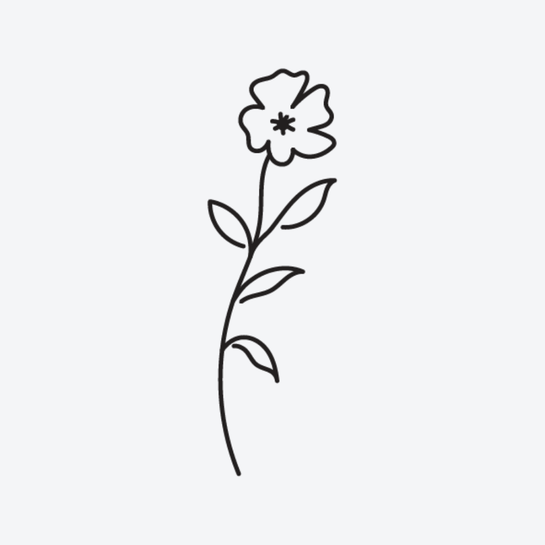 Flower and Stem Tattoo